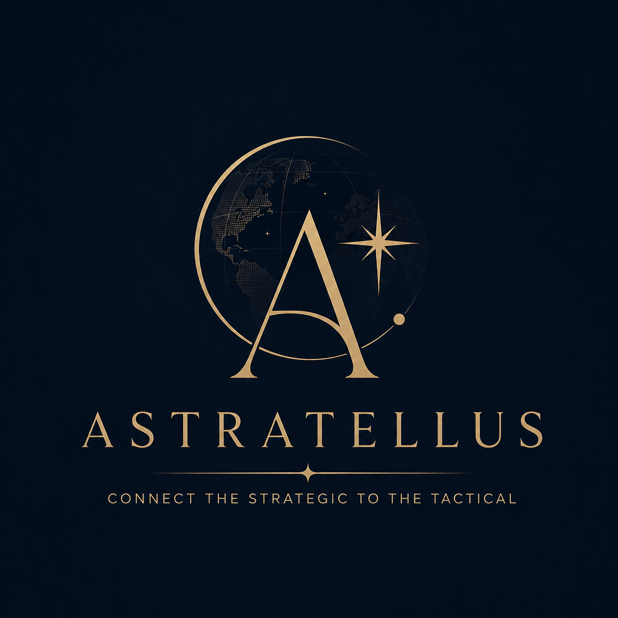 AstraTellus Group logo — a monogram A over a globe with a north star, beneath the AstraTellus wordmark and tagline